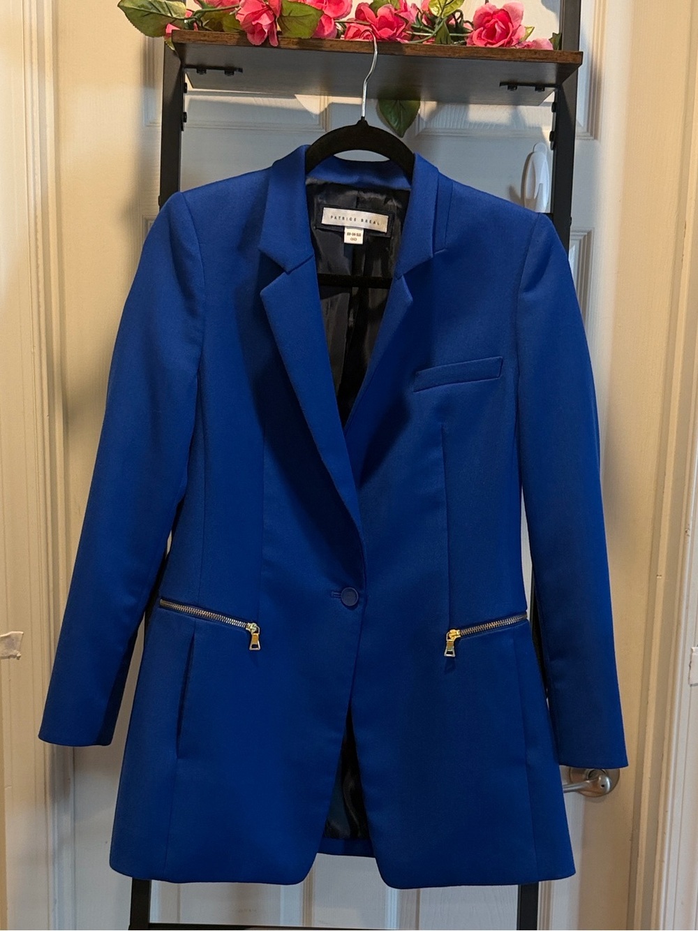 Royal Blue Single-Button Blazer Office Wear Career Business Casual Minimalist
